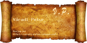 Váradi Petur névjegykártya
